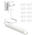6FT Ultra-Thin Flat Plug Power Strip with 5 Outlets & 3 USB Ports | Child & Pet-Safe, 1625W, Wall-Mounted Cord Organizer, Universal Size Outlet & Plug Concealer with Cord Clips(UL Listed)