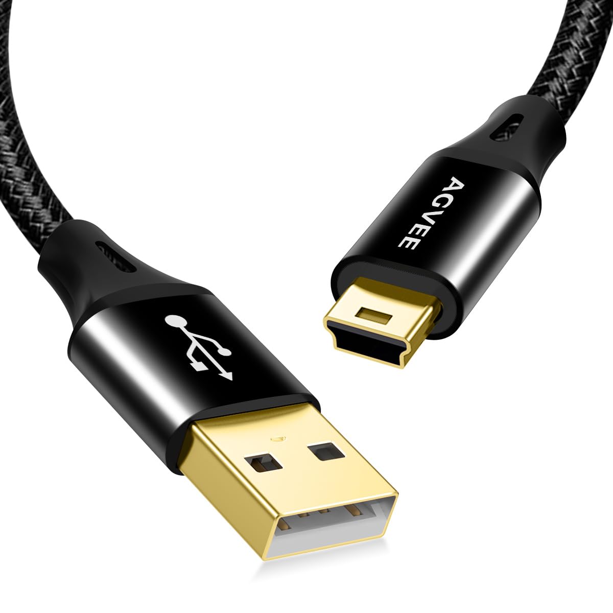 AGVEE 2 Pack 3.3ft Mini USB Cable, Durable USB-A to Mini-B Data and Charger