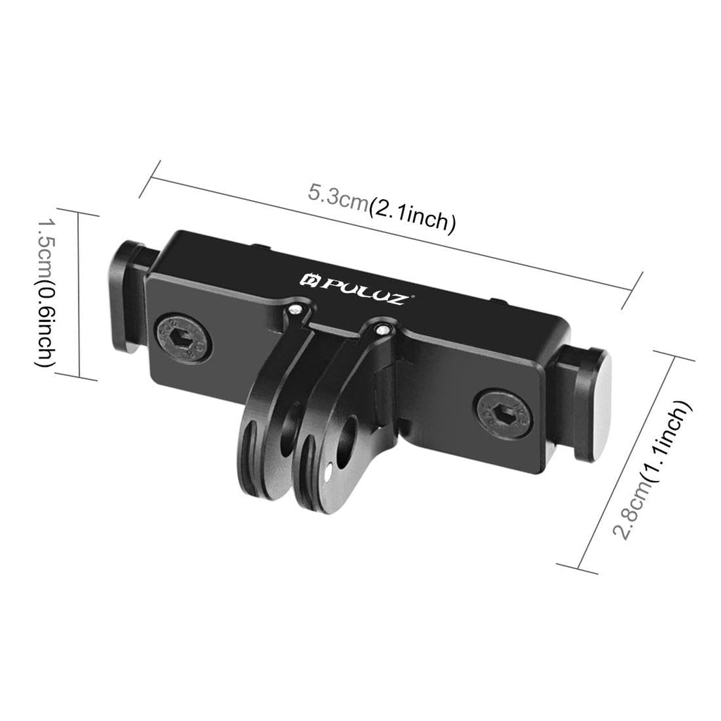 PULUZ Quick Release Base Plate Adapter Bracket for Insta360 X5 / Ace Pro/Pro 2 Cameras - Aviation Aluminum Mount (Black)