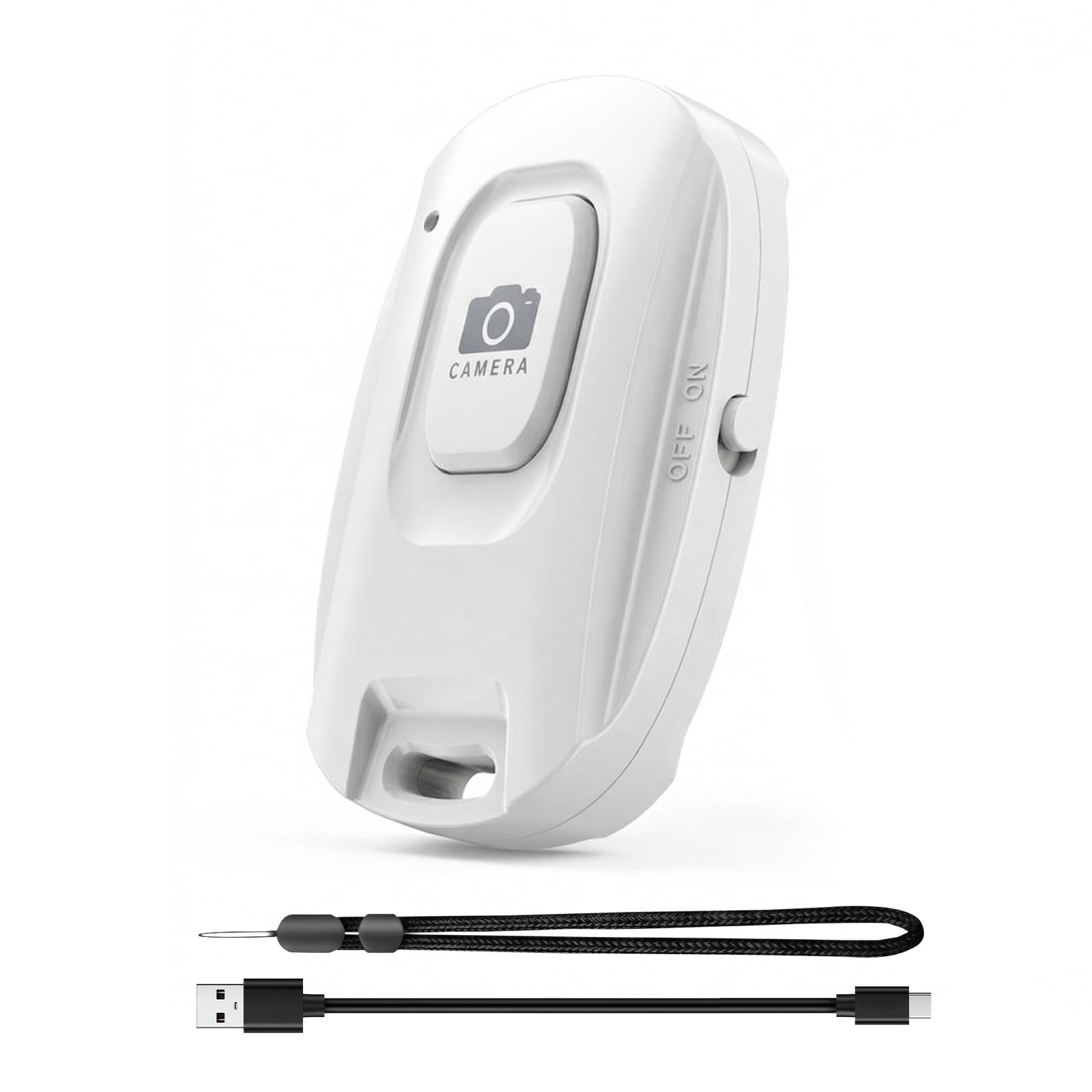 MAIRAN Rechargeable Wireless Camera Remote Shutter for iPhone and Android Smartphones, Bluetooth Phone Remote Control,Selfie Button for Photos and Videos Charging Cable Included-White