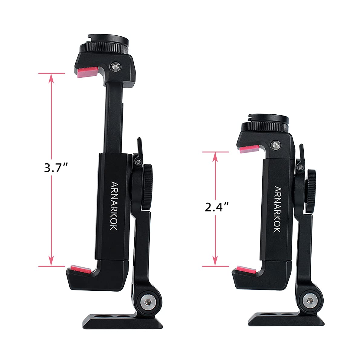 Arnarkok Metal Phone Tripod Mount with Rotatable Cold Shoe Mount