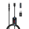 FARSENSE USB C to DC Adapter,Barrel PD Trigger Cable(3.3ft) with Type C Male to Femal/USB A to USB C/3.5x1.35mm Tips/,USB to DC Power Cable can Switching and LED Display Voltage