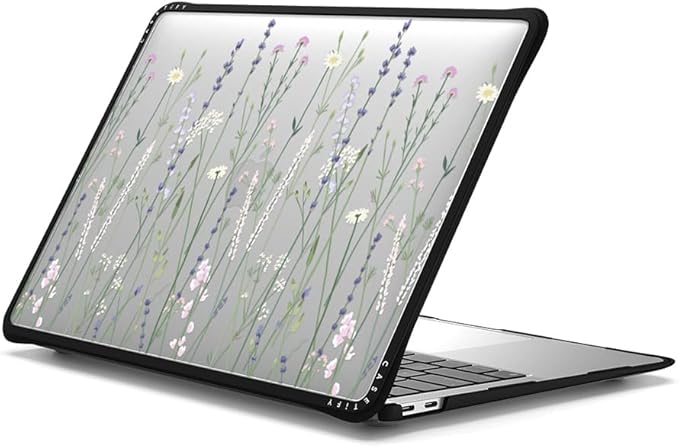 CASETiFY Impact MacBook Air 13" (M1/Intel) Case [Cushioned Impact Corners/Scratch-Resistant/Anti-Slip Grip] - Gigi Garden Florals - Clear Black