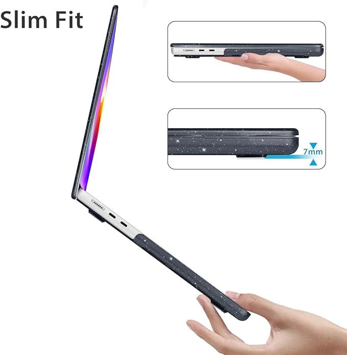 for 2025 2024 2023 2022 MacBook Air 13 inch Case M4 A3240 M3 A3113 M2 A2681 with Touch ID& 13.6" Liquid Retina Display, Plastic Hard Shell&Keyboard Cover&Screen Film&Webcam Cover, Butterfly
