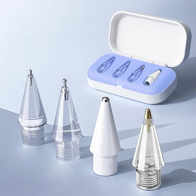 4Pack Replacement Pencil Tips for Apple Pencil Pro,Upgraded Pencil Tips Fit for Apple 2nd 1st Gen USB-C,Wear-Resistant & Precise Control Needle Pencil Tips with Case,IPad Pro Pencil Sets