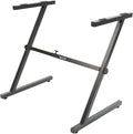 Stage Rocker Z-Style Keyboard Stand, Adjustable Width for 61/88 Key Keyboards, Sturdy & Durable Digital Piano Stand, Easy Storage, Sleek Black.