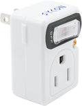 SYCON Adapter Outlet Extender with Night Light, Wall Outlet with Switch on off, Outlet Splitter with 2 Outlets