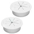 Desk Grommet 2-1/16" (53 mm), Desk Hole Cover for Cables White, Cable Grommet ABS Plastic, Desk Hole Grommet for Office and Home Table Cable, Detachable & Flexible Cable Cord Organizer-2 Pcs