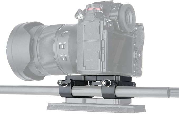 NICEYRIG Tripod Mounting Plate with 15mm Rod Clamp Railblock for Rod Support/DSLR Rig Cage