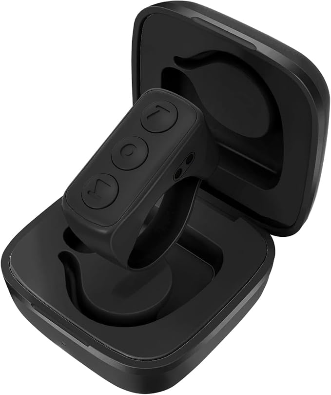 ADZERD Remote Control for TikTok, Page Turner for iPad iPhone, Bluetooth Camera Video Recording Remote, Scrolling Ring for TIK Tok, iPhone, iPad, iOS, Android - Black