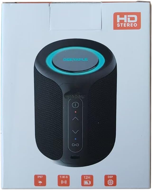 Bluetooth Speaker Wireless,IP67 Waterproof & Dustproof Portable Speaker with Lights,15W Loud Stereo Sound, 2500mAh Battery All Day Playtime, TWS Pairing, BT5.3, Home/Party/Outdoor/Beach (Blue)