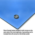 RubberStat Dual Layer ESD Compliant Workstation Rubber Table Mat Kit, Soldering, Cell Phone Repair, with Wrist Strap Set and Ground Cord - 36"x72" Royal Blue