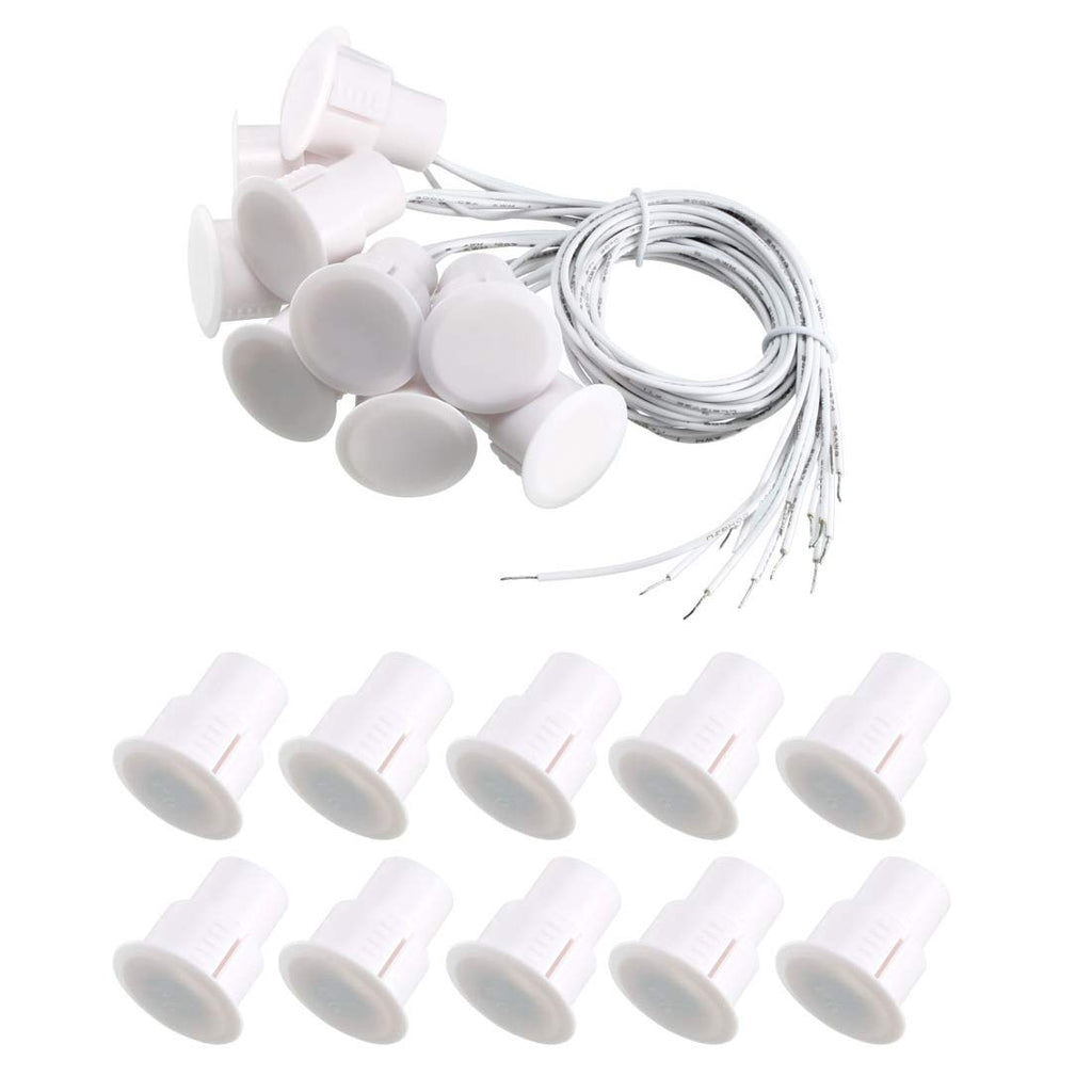VictorsHome Magnetic Reed Switch RC-36 NC Recessed Wired Window Door Contact Sensor for Home Security and Burglar Alarm Systems 10 Pcs