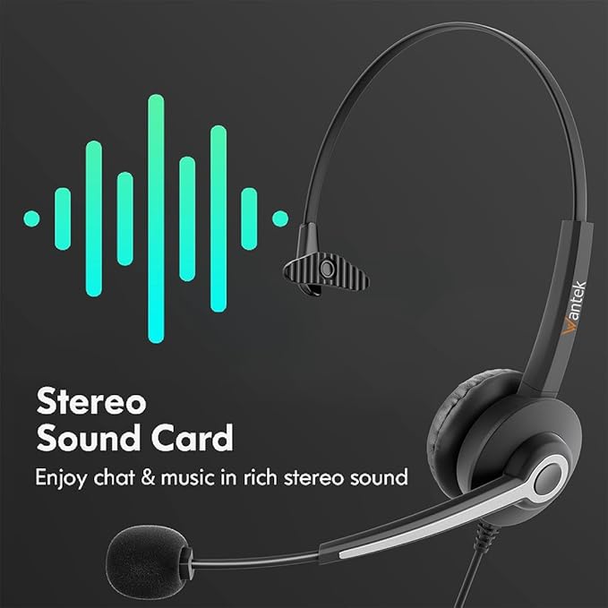 USB-A/USB C/3.5mm Jack 3-in-1 PC Headset, Wired & Noise with Noise-Cancelling Microphone for Laptop - Type-C Computer Headphones with Mic in-line Control for Home