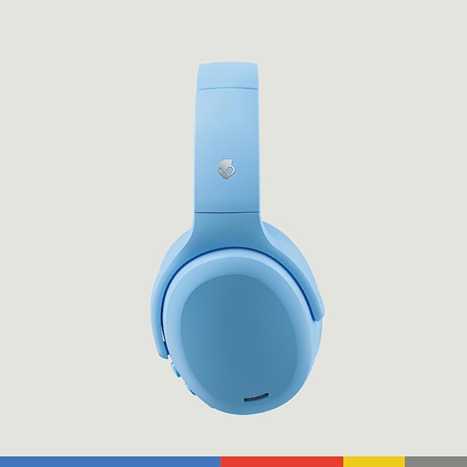 Skullcandy Crusher ANC 2 Over-Ear Noise Canceling Wireless Headphones with Sensory Bass and Extra Charging Cable, 50 Hr Battery, Microphone, Works with Bluetooth Devices - Preppy Summer Resort