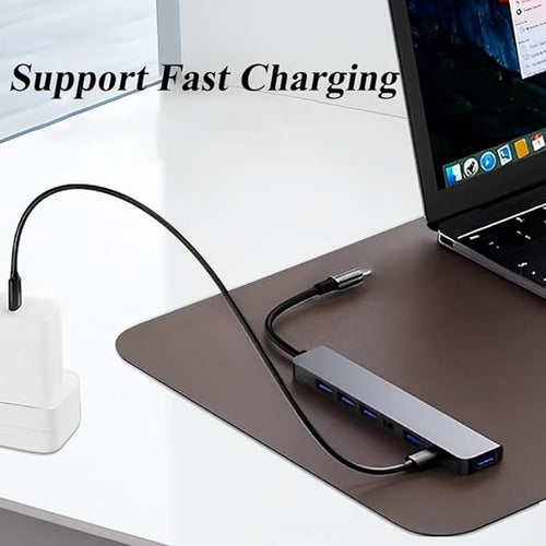 7 in 1 USB C Docking Station, Multi-Port Type C Adapter with USB 3.0 Port, Fast Charging Port, Compatible with Laptop, Computer, Tablet, Keyboard and More