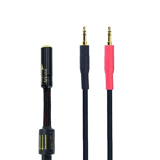 Arklove 20ft Shielded 1/8" aux Input 3.5mm Female to 2X 3.5 Output Splitter Stereo Video Audio Cable Out 3.5 Male to Two 3.5 Male in Dual Speaker Cord 24k Gold Plated