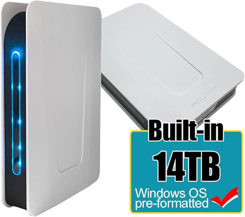 Avolusion PRO-T5 Series USB 3.0 External Hard Drive for WindowsOS Desktop PC/Laptop - 2 Year Warranty (14TB White) (Renewed)
