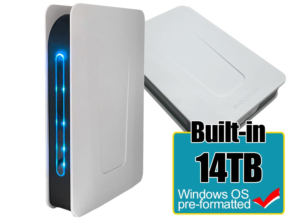Avolusion PRO-T5 Series USB 3.0 External Hard Drive for WindowsOS Desktop PC/Laptop (White) (14TB) (Renewed)