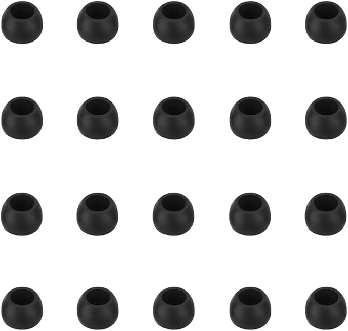 Silicone Small Replacement Earbud Tips Eartips for In-Ear Headphones Rubber Tips Earbuds Cap 10 Pairs (Black)