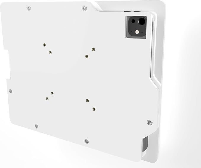 TABcare Anti-Theft Acrylic VESA Enclosure for Apple iPad Pro 13" 2024 with Free Wall Mount Kit & 90-Degree Angle USB C Cable (iPad Pro 13" 2024, White)