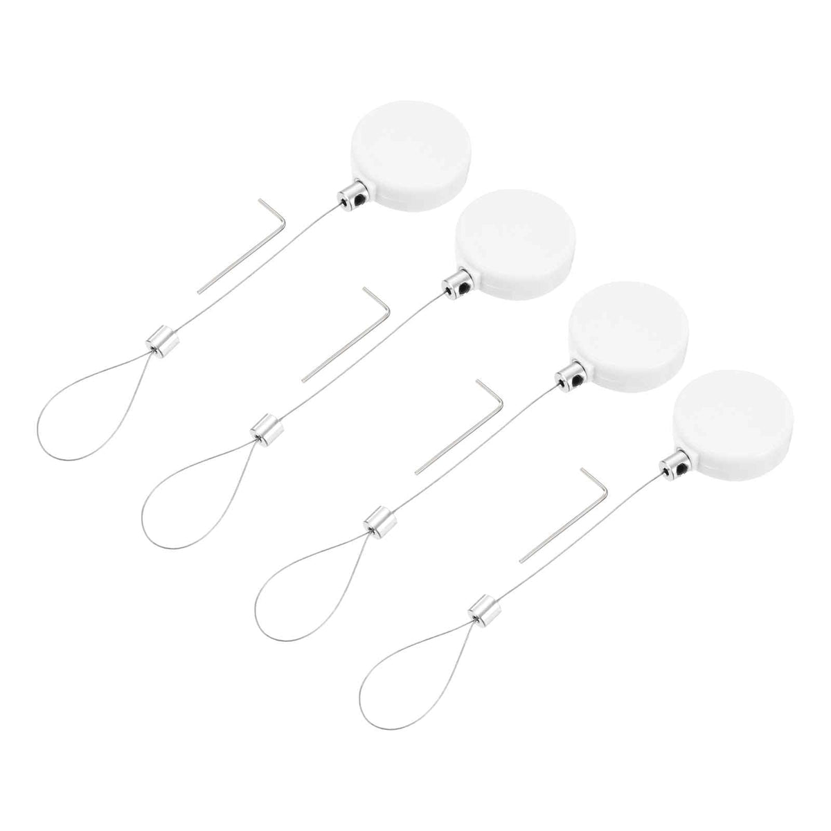 MECCANIXITY 1.8 ft Retractable Cable Lock with Latch Remote Control Security Lock with Adjustable Cord Tether Anti Theft for Laptop, TV, 200g, Black, 4 Pack