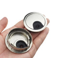 HAHIYO 2Pcs 2Inch/50mm Brushed Silver Zinc Alloy Desk Grommet Wire Grommet Cable Management Cord Hole Cover Desk Wire Hole Insert Wire Organizer for Computer Office Home School Equipment Systems