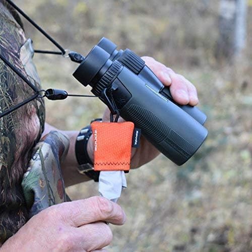 SPUDZ Ultra Microfiber Lens Cleaner – Closable Pouch, Clip-On, Washable – for Optics, Scopes, Glasses | Blaze Orange, 10 x 10 Inch (2-Pack)