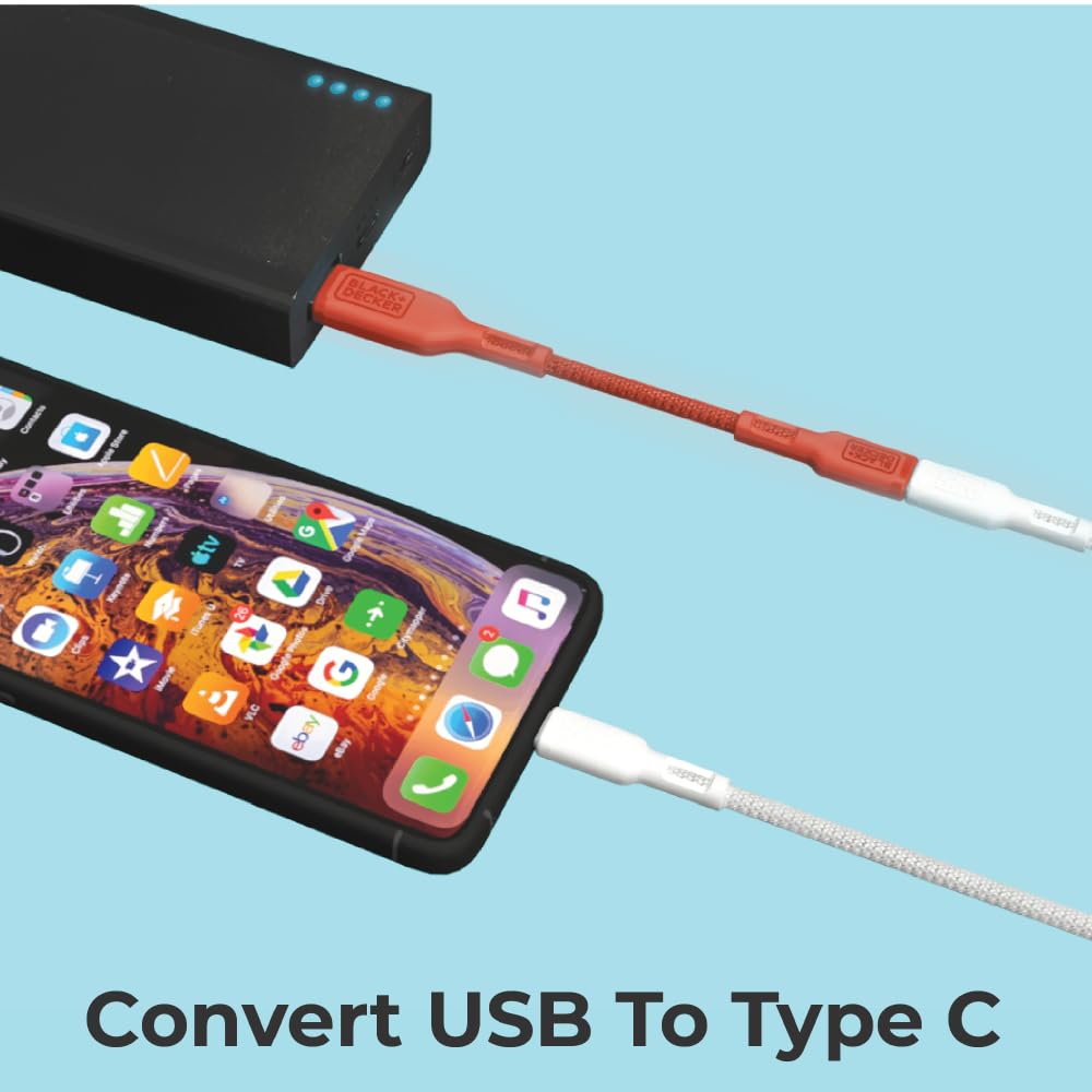 BLACK+DECKER USB C to USB Adapter [2 Pack] Type C Female to USBA Male OTG Cable USBA to USBC Adapter Apple Compatible with MacBook Pro/Air iPhone 17/16/15 Series Samsung Galaxy S24/S23/S22, Coral
