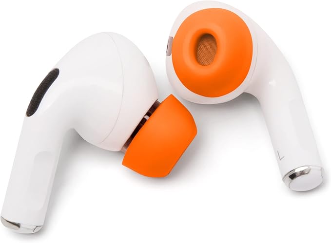 WC TipZ - Upgraded Memory Foam Ear Tips for Airpods Pro Made by Wicked Cushions | Improved Comfort, Tighter Seal, Better Foam Rebound Time | Fits Perfectly in Charging Case | Wicked Orange