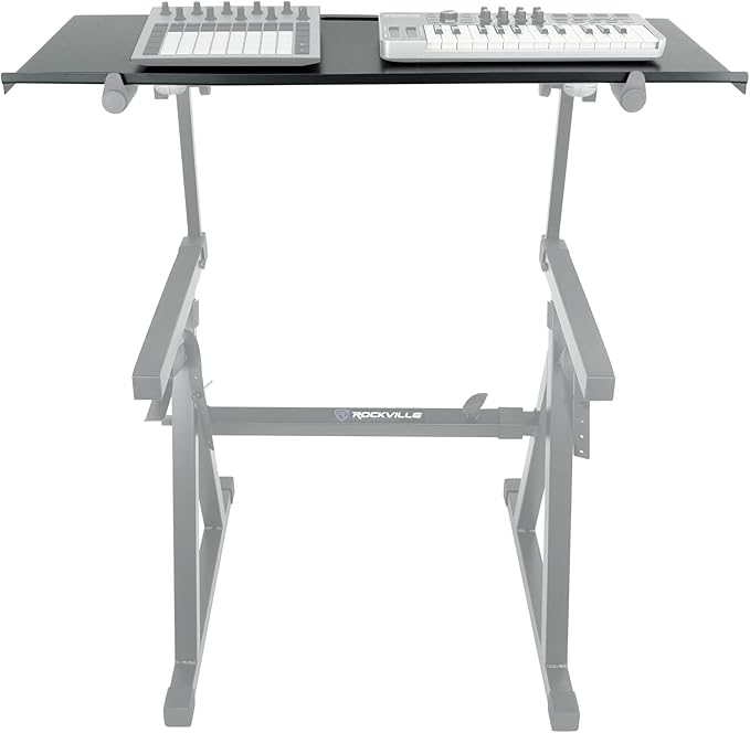 Rockville Z-SHELF Universal Shelf for Z-Stand and X-Stand, 35.4x13.78in Steel Platform, Foam-Padded Edge, Lightweight 7.3 lbs, for Musicians and DJs