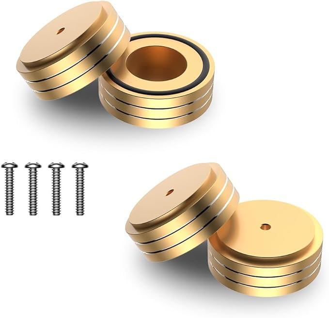 Viborg HiFi Speaker Spikes Isolation Stand Feet Pads 58x22MM, 4X Speaker Floor Protector Shock Absorber with Rubber Ring and Mounting Screws(M4*0.7) for AMP Turntable DAC Recorder