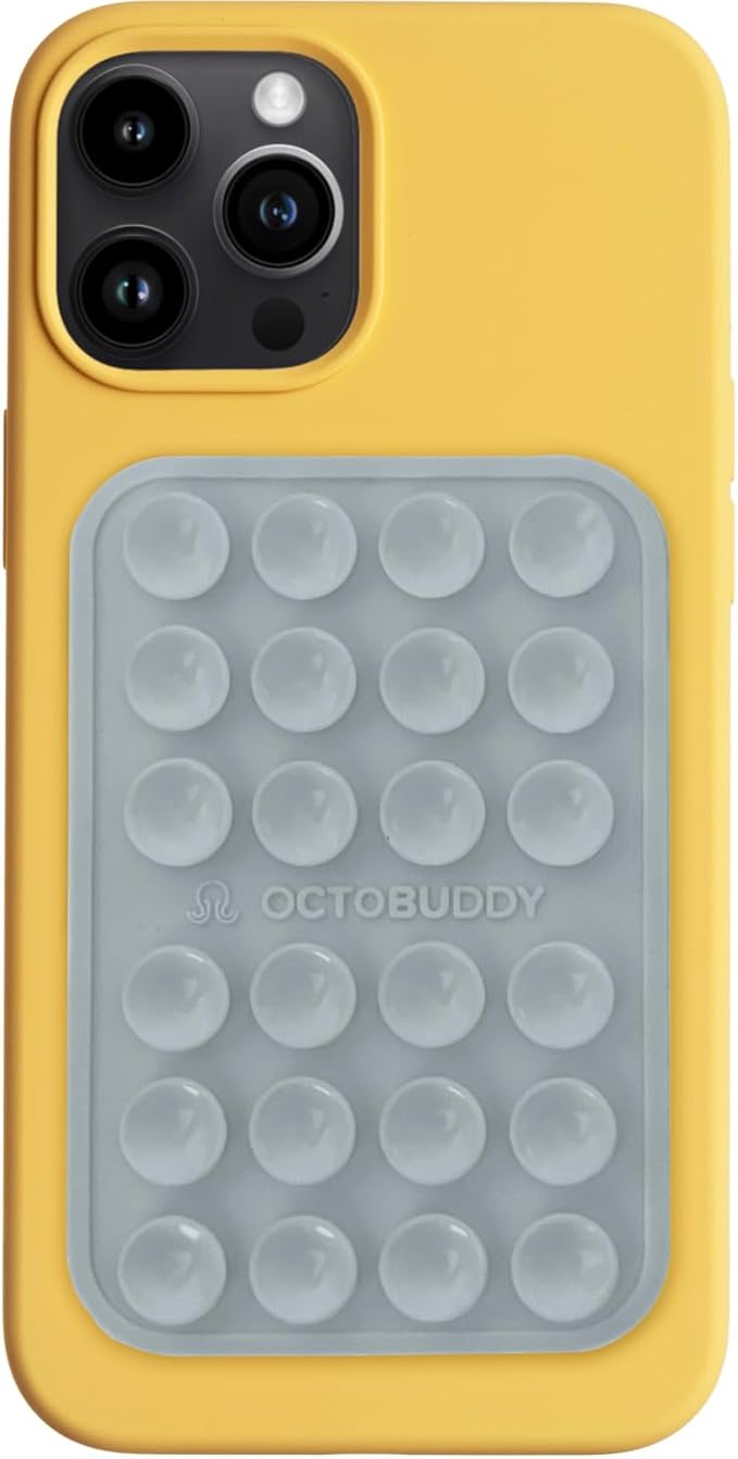 OCTOBUDDY Classic MAX - Silicone Suction Phone Case Adhesive Mount - Hands-Free, Strong Grip Holder for Selfies and Videos - iPhone and Android Compatible - 2.6″ x 3.9″