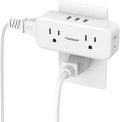 Multi Plug Outlet Splitter with USB, TESSAN 4 Electrical Multiple Outlet Extender with 3 USB Ports, Mini Double Plug Expander Surge Protector for Home, Office, Kitchen, Dorm Essentials, White