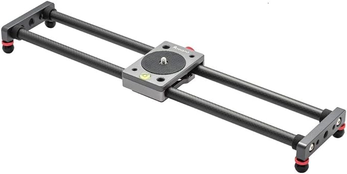 16 inches/40cm Mini Table Top Video Camera Slider Carbon Fiber Rail Rods for Smartphone iPhone Samsung DSLR Sony Canon Nikon Loading up to 11 lbs /5Kgs