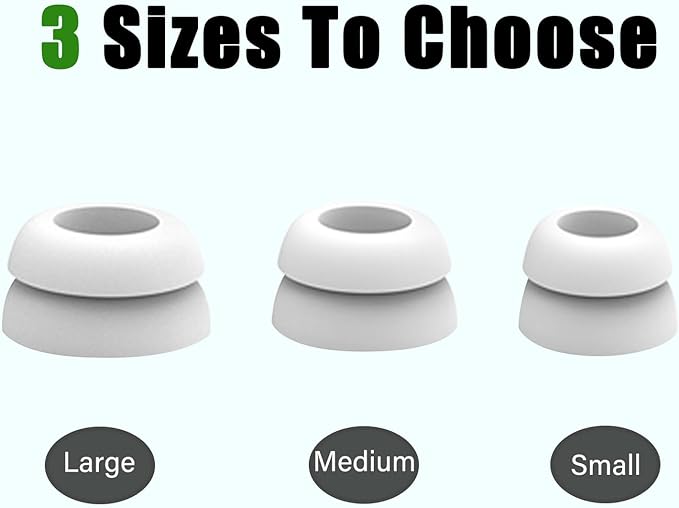 Double Flange Earbud Tips for Beats Studio Buds Replacement Cover Ear Tips for Beats Studio Buds+/Fit Pro/Solo Buds Earbuds Fit Beats Earbuds, 6 Pairs LMS White