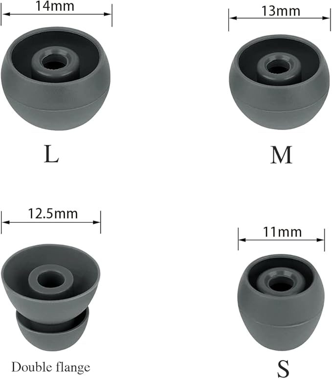 Earbud Tips Earbud Replacement Tips Replacement Earbud Tips Earbud Covers Replacement Ear Pads Earbud Rubber Tips Ear Tips for Powerbeats Pro Beats Wireless Earphone Headphones 4 Pairs (Dark Gray)