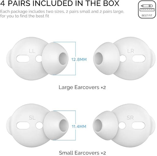 AhaStyle 4 Pairs AirPods Ear Tips Silicone Earbuds Cover