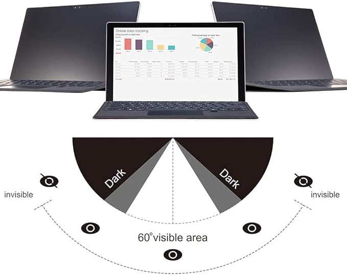 FILMEXT for Microsoft Surface GO 2th Generations Fully Removable Privacy Screen Protector Filter, Anti-Spy Filter, Anti-Glare Feature Makes (for Surface GO 2th Generations Privacy Screen Protector)