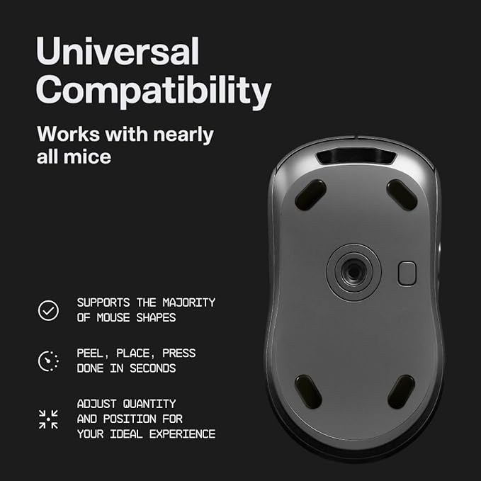 Wallhack PTFE Pill Mouse Skates | Premium Universal Skates for Gaming Mice | Ultra-Smooth Glide on Cloth & Glass Pads | Customize Speed & Control | Fast, Easy to Apply | Black 7mm x 14mm