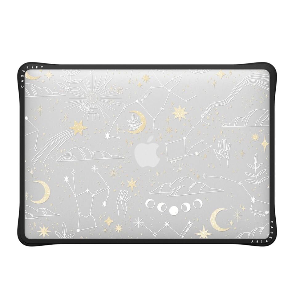 CASETiFY Impact MacBook Air 13.6" (M2-M5) Case [Cushioned Impact Corners/Scratch-Resistant/Anti-Slip Grip] - Clear Black