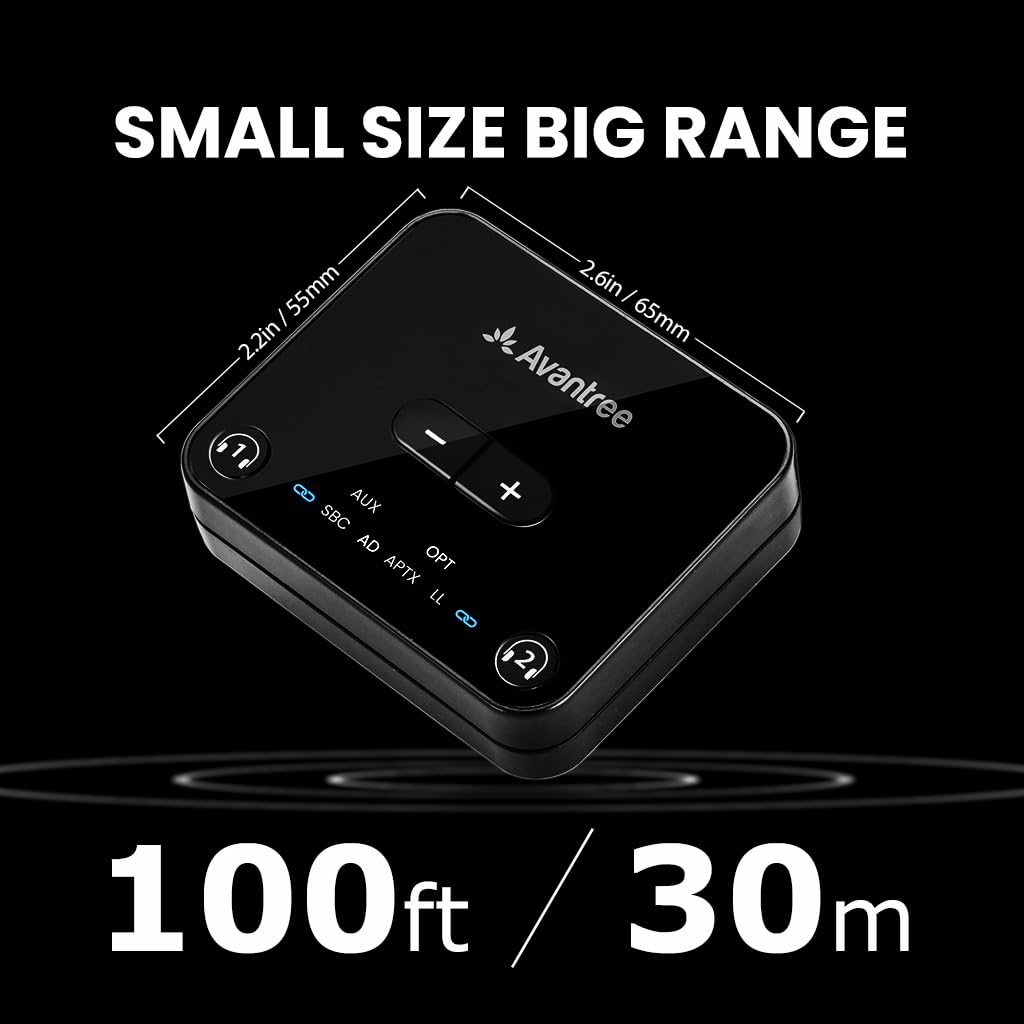 Avantree Audikast 3 – Bluetooth TV Transmitter for 2 Headphones