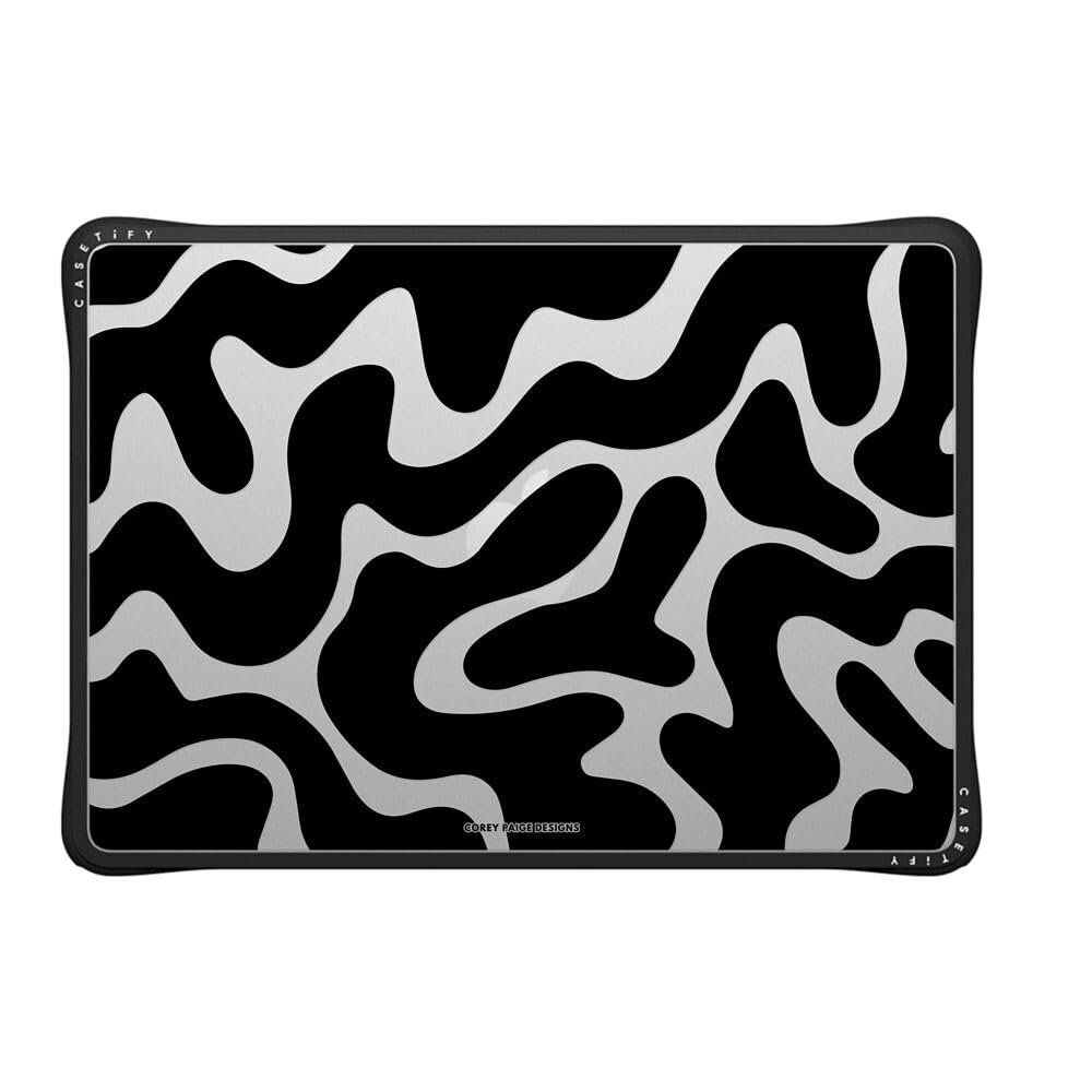 CASETiFY Impact MacBook Air 13.6" (M2-M5) Case [Cushioned Impact Corners/Scratch-Resistant/Anti-Slip Grip] - Clear Black