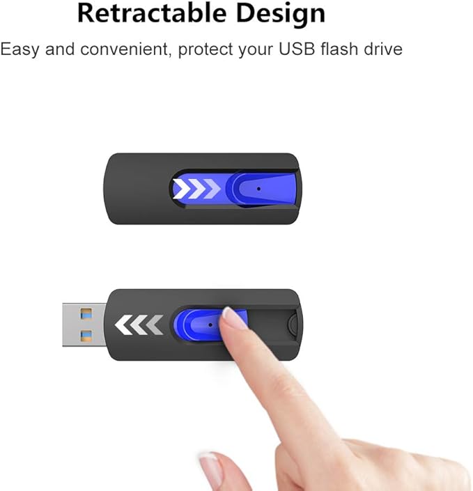 JUANWE USB Flash Drive 256GB, USB 3.0 Thumb Drive USB Storage Flash Drive, Retractable Slide 256GB Jump Drive Stick for Expand Memory & Files Storage Backup