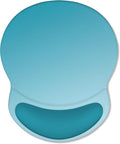 ITNRSIIET Ergonomic Mouse Pad with Comfort Gel Wrist Rest, Non-Slip PU Base, Smooth Textured Surface, Reduces Hand Fatigue & Wrist Pain, 8.7 x 7.2 Inch for Office Gaming Home, Ombre Blue Gradient