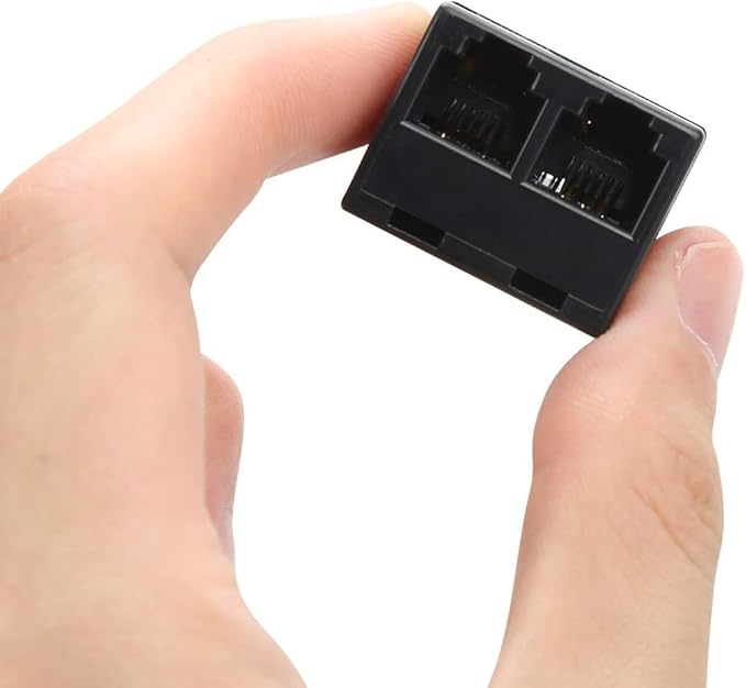 Uvital RJ12 6P6C 3 Female Telephone Line Splitters, Phone Jack Splitter, Telephone Landline Cable Connector and Separator(Black, 20 Pack)