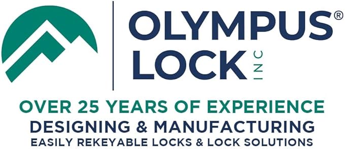 Olympus Lock DCN4 Rekeyable Cam Lock | 1-3/4" Cylinder 915 Key Lock, Keyed Alike | US26D Chrome Cabinet Lock | Grade 1 | Reversible for Doors & Drawers