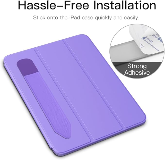 MoKo Pencil Holder Sticker for Apple Pencil Pro, Apple Pencil (USB-C), Apple Pencil 1st/2nd Generation, Elastic Pencil Case, Adhesive Pouch Attached to Pen Case, Purple