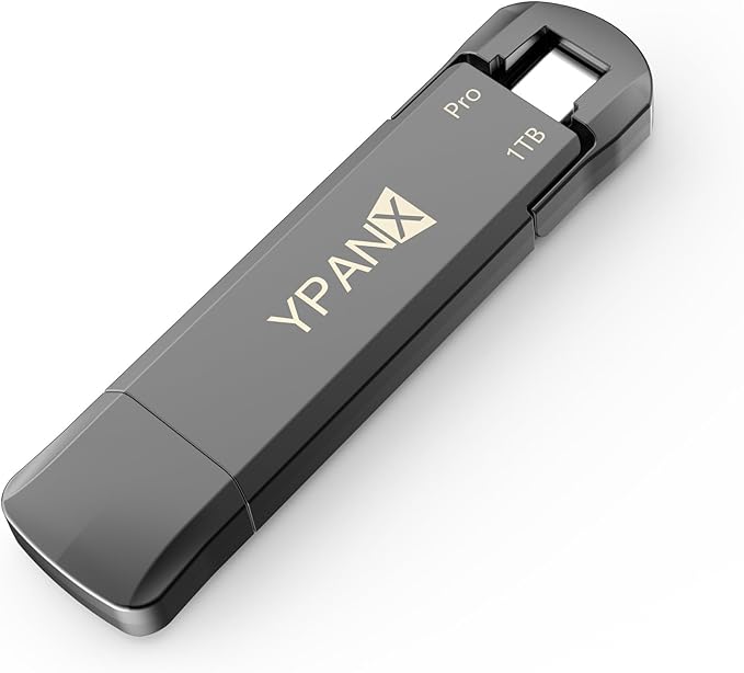 YPANX 1 TB Pro Portable SSD, 1000MB/s Speed, USB 3.2 Gen 2 + Type C Dual-Port, Lightweight External SSD for iPhone 15/16/Pro, Android, Windows, Mac, Tablets