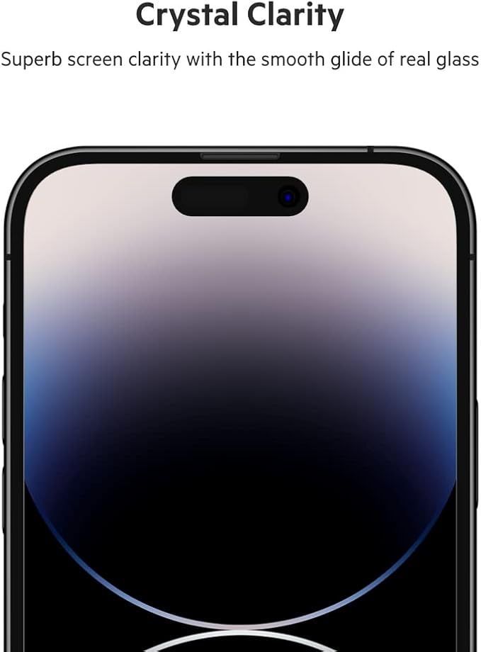 Belkin TemperedGlass iPhone 14 Pro Screen Protector - iPhone 14 Pro Accessories - Easy Application With Installation Guide Tray - Tempered Glass Antimicrobial Screen Protector - 9H Hardness Tested